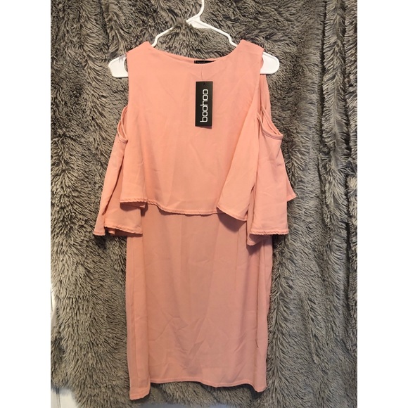 Cold Shoulder Double Layer Dress - Picture 2 of 5